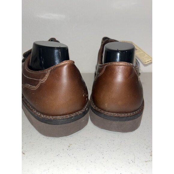 Eva-Tech Shoes Men 12 EEEE Footonic II Slip On Brown Leather Hook & Loop Comfort - Picture 6 of 10